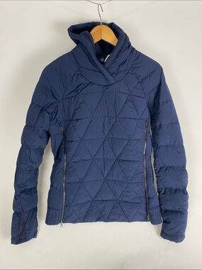 LULULEMON Fluffed Up Pullover Inkwell Blue 800-fill down jacket size 8